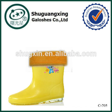 wedge heel rain boots winter warm boys rain boots/\C-705